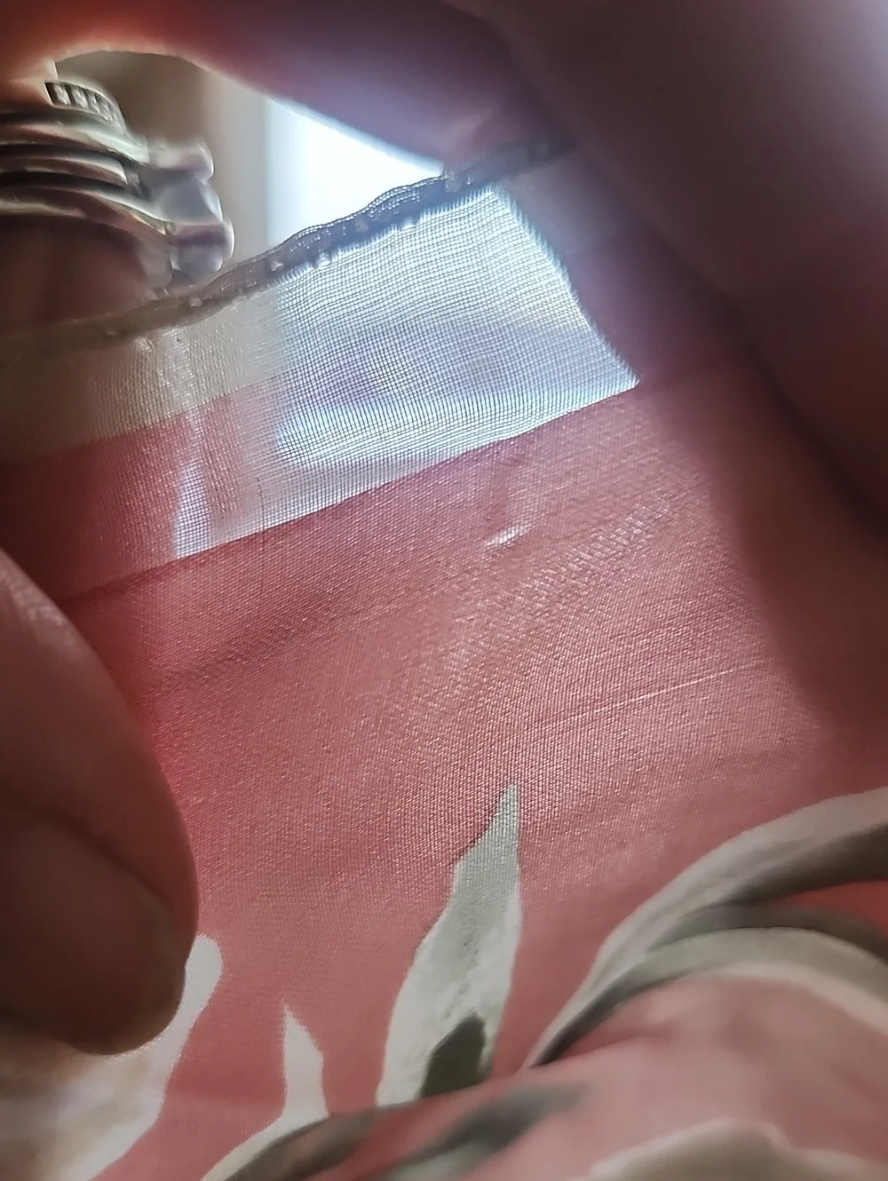 Elegent Blush Pink Floral Design Silk Scarf
